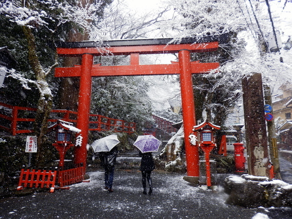 貴船神社　雪景色