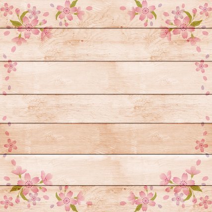 花柄の木材