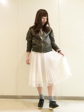 MA-1×チュールスカート