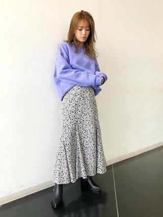 裏起毛カラービッグスウェット