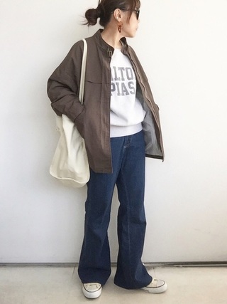 プリントスウェットコーデ