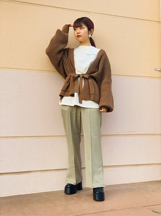 畦編カシュクールカーディガン