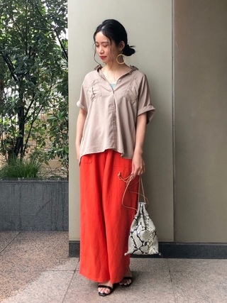 シャツ＆ビタミンカラーワイドパンツ