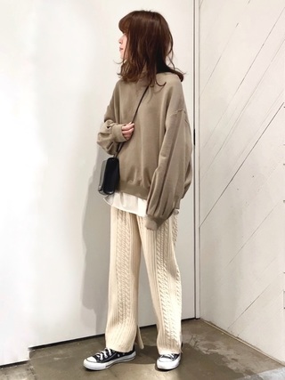 ガゼット付き裏毛コクーンチュニック