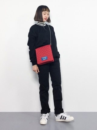 ラインリブハーフジッププルオーバー