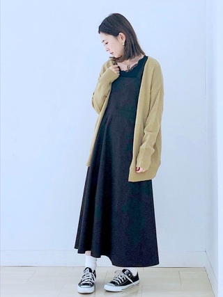 サロペットワンピースコーデ
