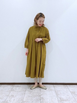 ゆったりシャツワンピ×レギンスコーデ