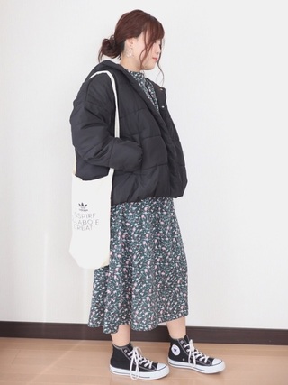 花柄ワンピ