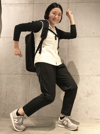 中綿ベストコーデ