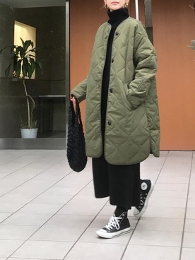 厚手コートコーデ