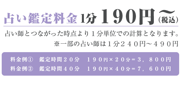 電話占いヴェルニの料金