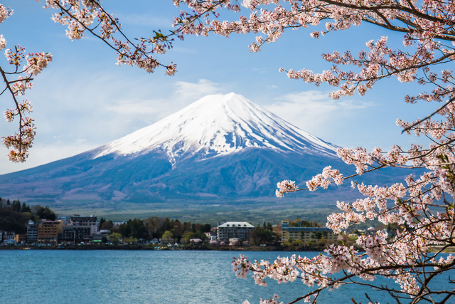 富士山と湖